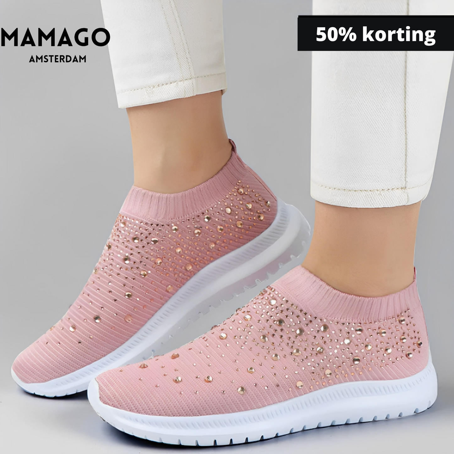 La rosa™ | Sneakers met juwelen en kristal ingelegd