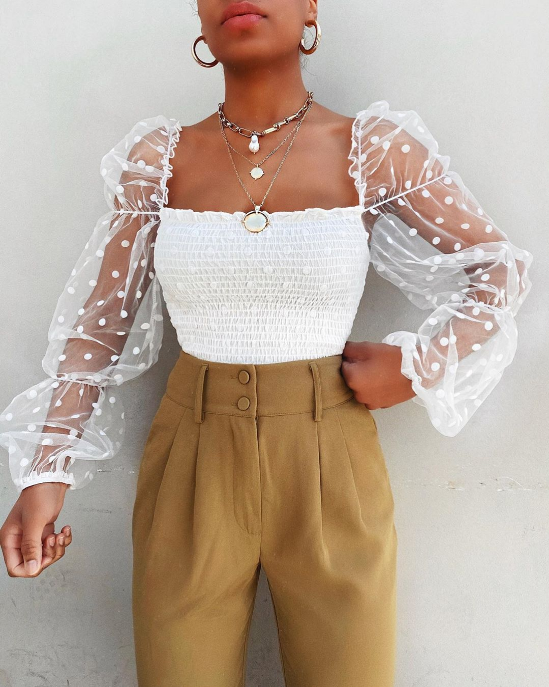 Cyrus™ | Trendy Sheer Mesh Blouse