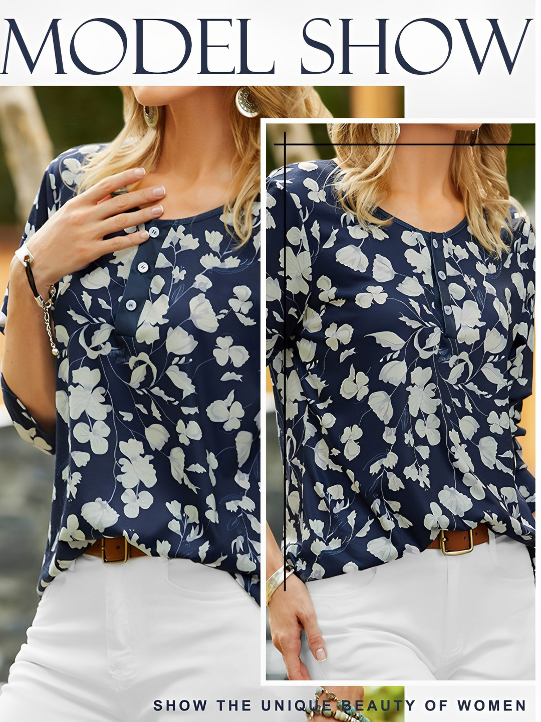 Orchidia™ |  bloemenprint casual blouse