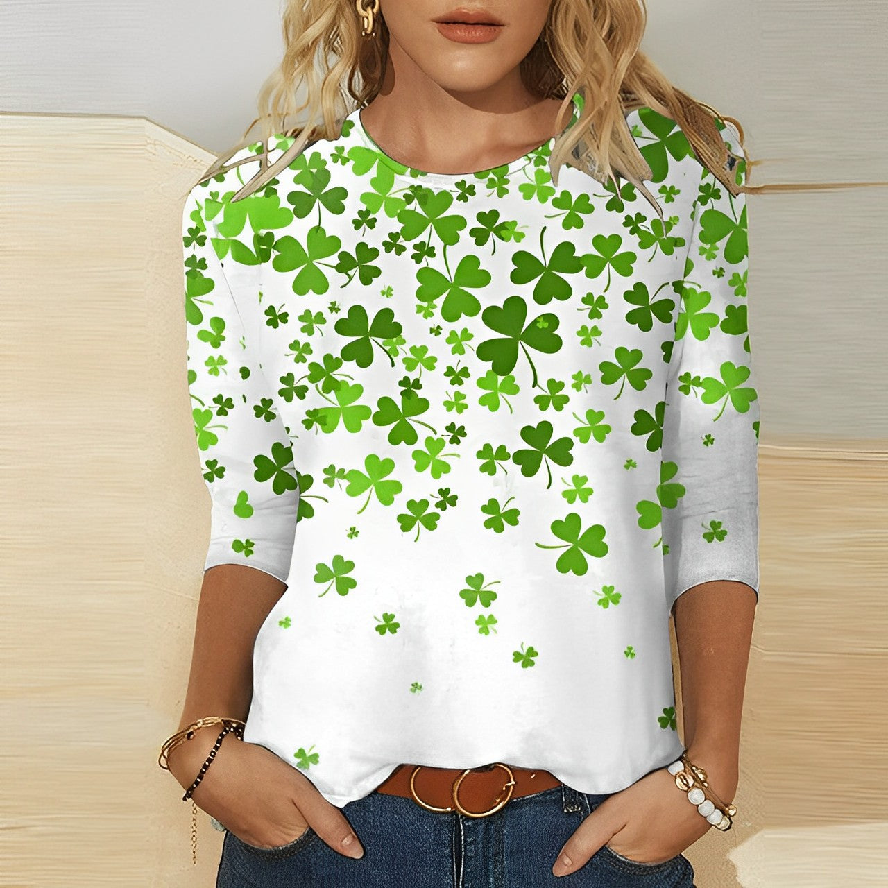 BladerPrint™  - Klaverprint Casual Blouse